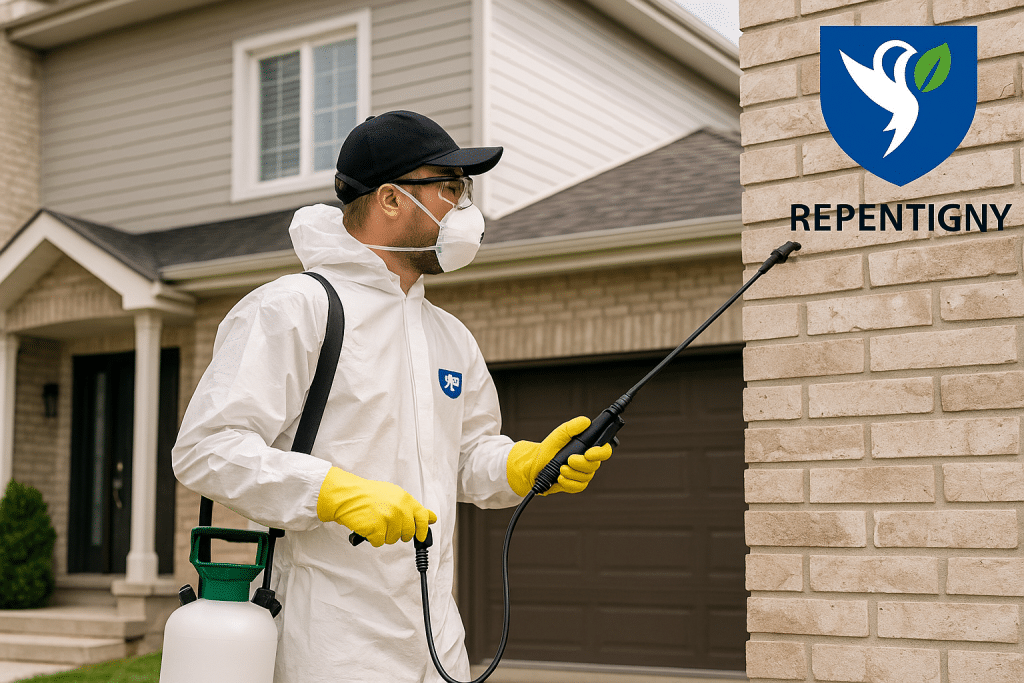 Technicien exterminateur à Repentigny réalisant une intervention contre les nuisibles – 911 Exterminateur